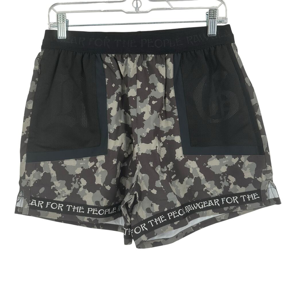 NEW Rawgear Eternal Life For The People Black & Gray Athletic Shorts Sz Small